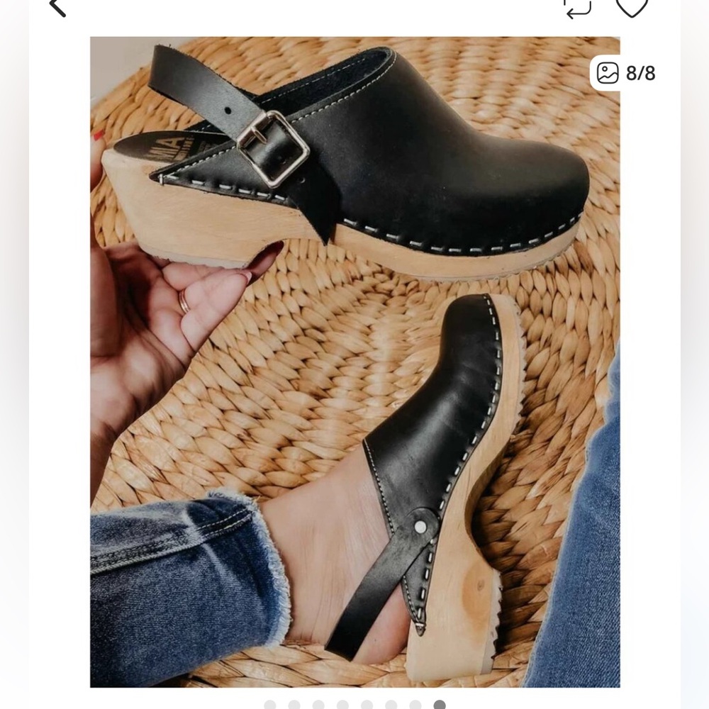 MIA Alma Leather Clog Mules 38